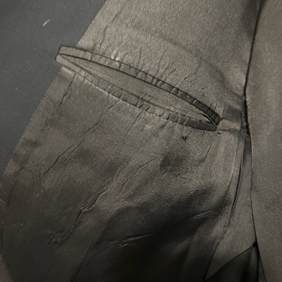 CLAIBORNE NAVY BLUE SPORTS JACKET- MENS- VINTAGE- 48L - Picture 7 of 9